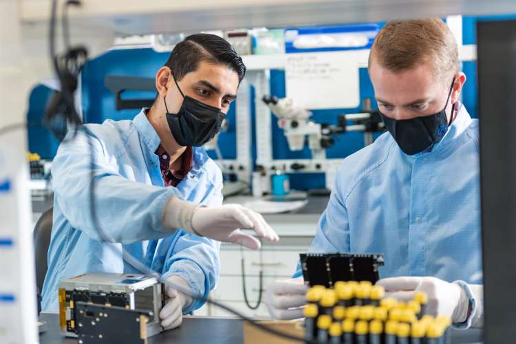 two engineers working in the xLab at Aerospace