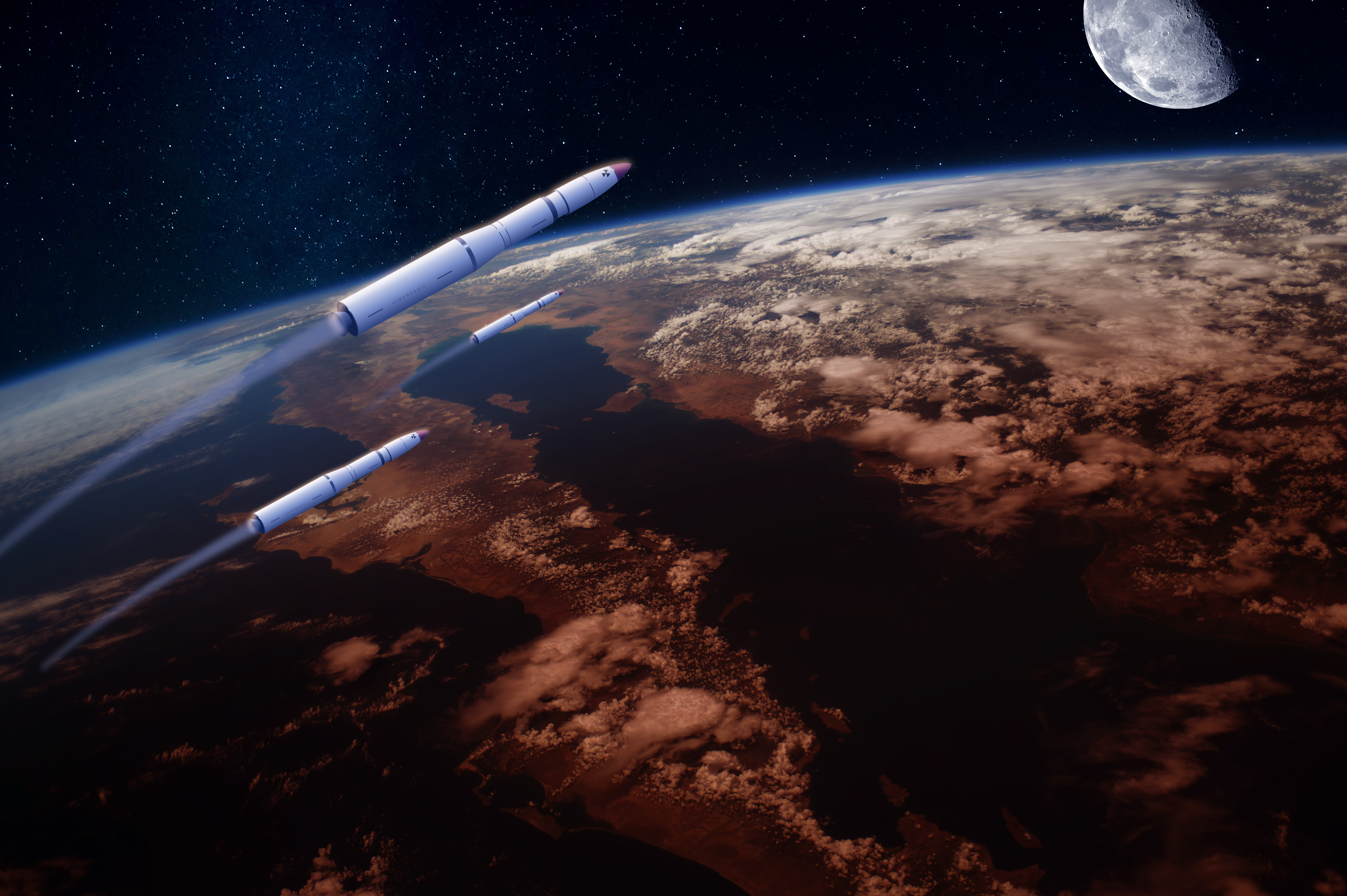 Hypersonic missiles over earth