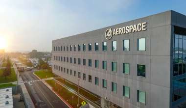 aerial shot of Aerospace building in El Segundo