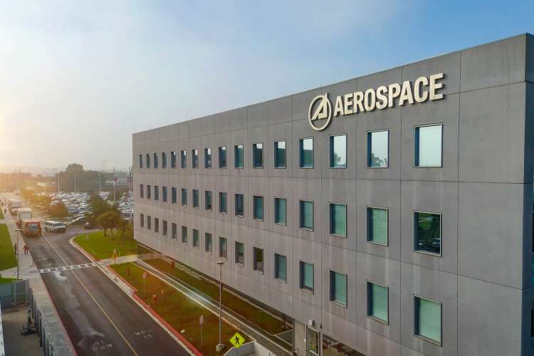 aerial shot of Aerospace building in El Segundo