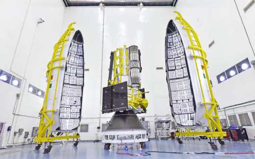 NISAR satellite encapsulated in its payload