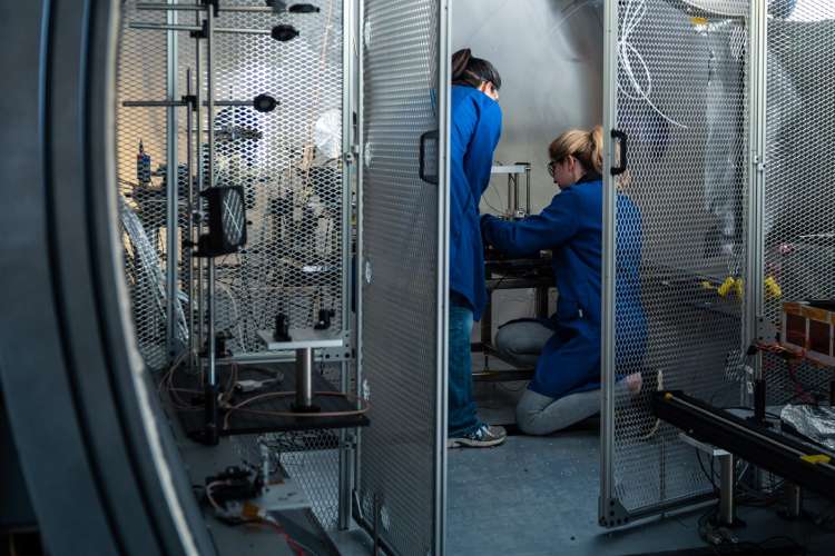 Aerospace researchers in the propulsion lab