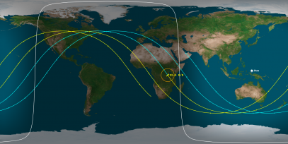 SL-4 Rocket Body (ID#43239) Prediction Ground Track
